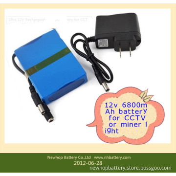 Lithium Battery 12V 6800mAh Lithium Ion Battery Packshigh Quality DC 12V 6800mAh Back up Rechargeable Lithium Battery Bank External Battery Pack for GPS Car Cam